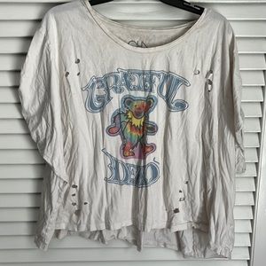 Chaser Grateful Dead Dancing Bear Tee Oversized Distressed
